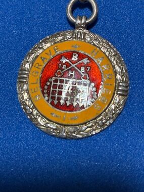 Vintage Enamel Medallion Pendant - Red & Yellow